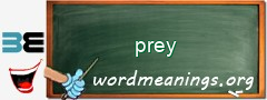 WordMeaning blackboard for prey